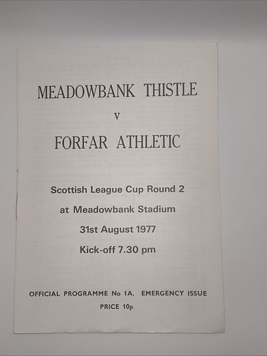 Meadowbank thistle forfar - meadowbank,