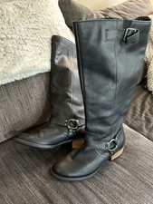 Lane Bryant Leather Riding Knee High Black Boots Size 11W Sienna Wide Width Calf