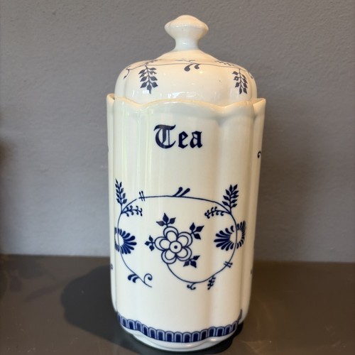 Vintage blue onion tea - tc, jar