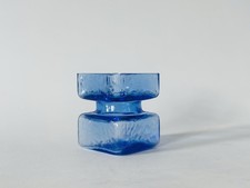 Helena Tynell 'Pala' Blue Glass Vase Small Riihimaki Riihimaen Lasi Finland