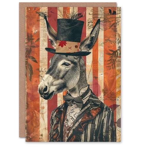 Donkey with top hat bowtie - donkey,