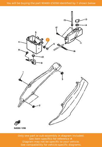 Yamaha grommet 90480 - grommet,, 90480-15058