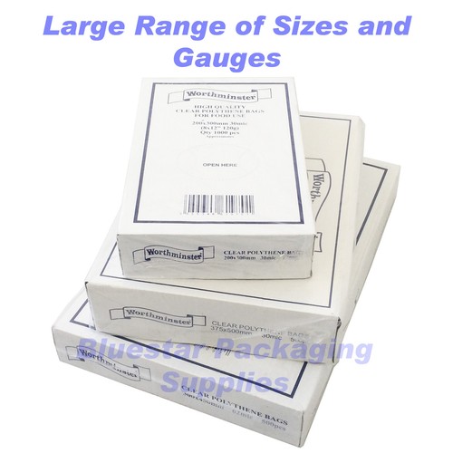 Clear plastic polythene food - clear,