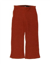 ZARA Womens Knit Bootcut Cropped Trousers W28 L24  Brown Flecked Modern CA18