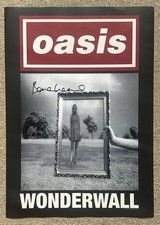 Bonehead Oasis hand signed Wonderwall official poster Noel Liam Gallagher    
