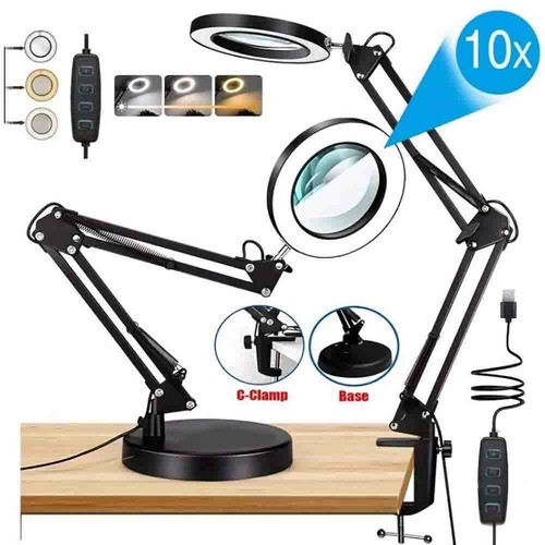 10x magnifying glass with - glass, led