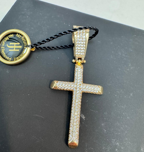 9ct yellow solid gold - solid, cz