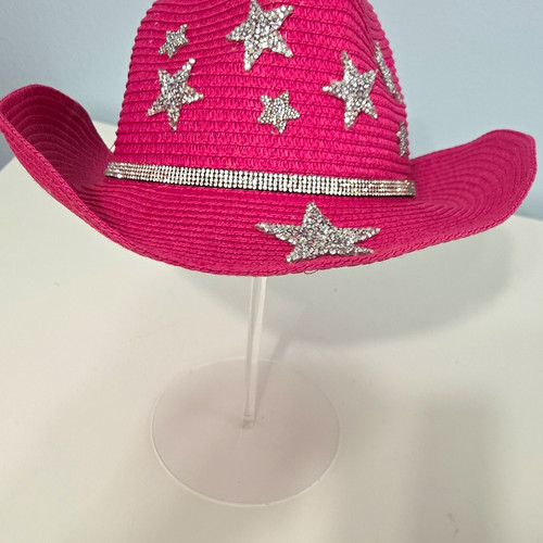 Pink straw cowboy - straw, cowboy/western