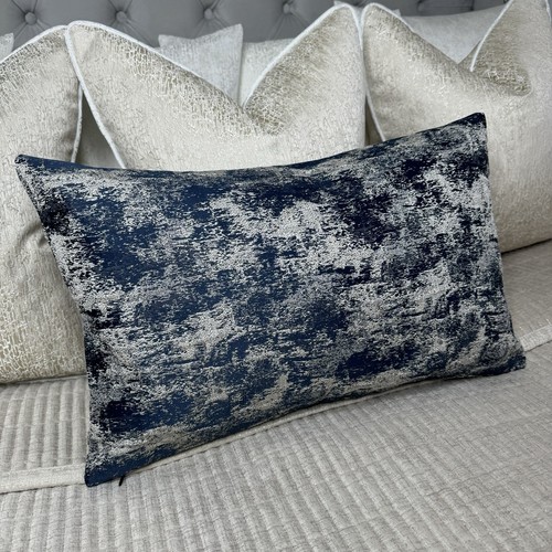 Luxury navy lumbar cushion - navy,