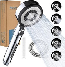 High Pressure Shower Head Filtered Handheld Water Saving 5 Mode Turbo Chrome