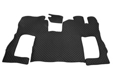 Black eco leather floor mats - black,