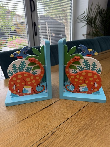 Wooden dinosaur bookends - wooden,