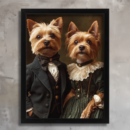 Victorian yorkie couple - yorkie,