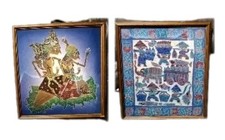 2 Hand Painted Framed Batik