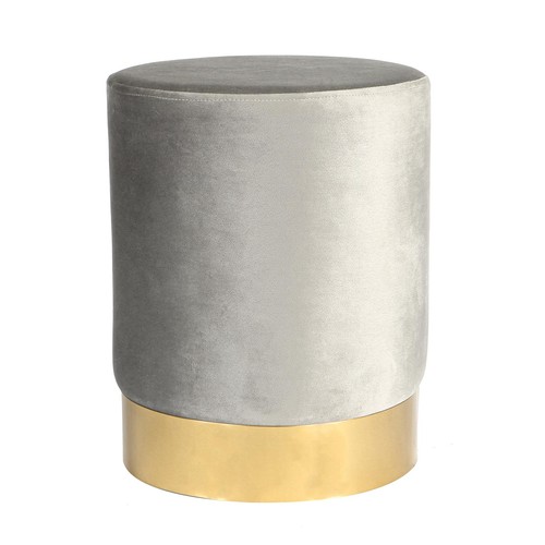 Round velvet pouffe - round, bedroom