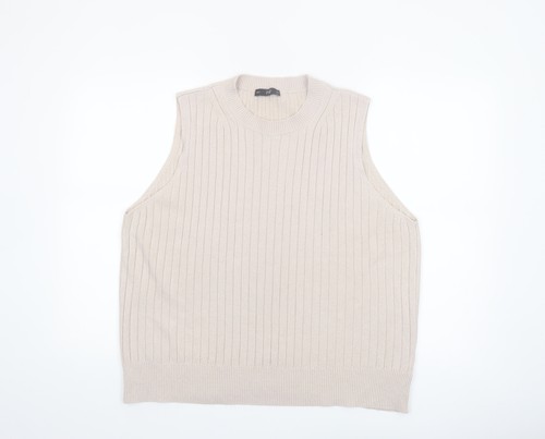 Women beige ribbed - beige, knit
