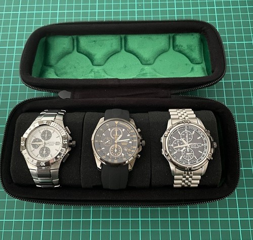 Seiko chronograph watch trio - watch,