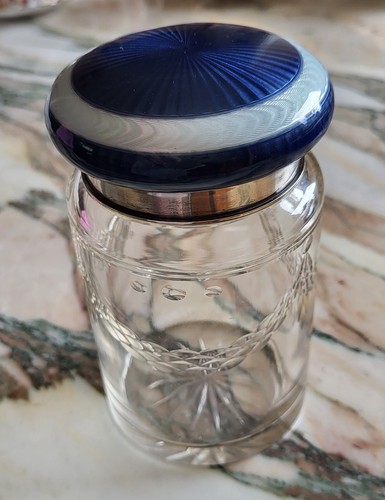 Antique cut glass dresser jar - antique,