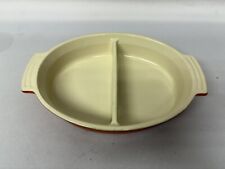 Le Creuset Oval Split Gratin Baking Tray Ceramic Stoneware Orange