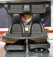 Porsche 944 black seat set, front seats with black /grey pinstripe fabric