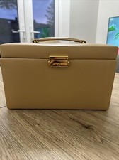 Jewelry Display Case Faux Leather Box Elegant Storage with Mirror Portable