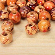 100PCS 9x10mm Tribal Pattern Wood Beads  Wooden Macrame Pony Dreadlock Bead