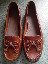 Womens Footglove Tan Real Leather Flat Moccasin/Driving Shoes Size Eu38/UK5