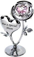 Chrome Rose Heart Ornament