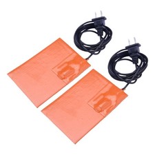 2x Car Engine Oil Pan Sump Tank Heater Plate Heating Pad with Plug Get