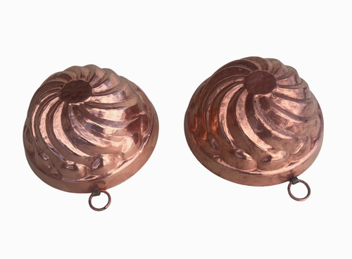 Pair antique copper jelly - antique,
