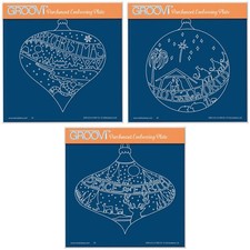 Clarity Stamps Groovi Parchment Embossing A5 Plate Baubles Christmas Collection