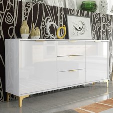 Luxury white high gloss 140cm - white,