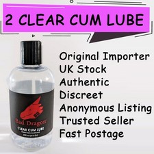Bad Dragon Cum Lube [TWO CLEAR BOTTLE] 250ml / 8oz BRAND NEW SEALED GENUINE (2)