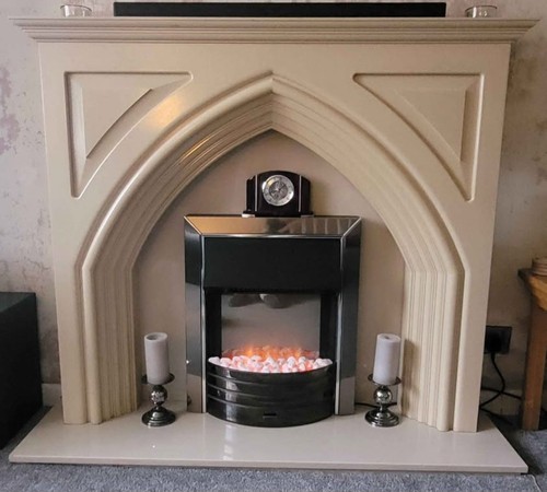 Wood marble fire surround - wood/marble,