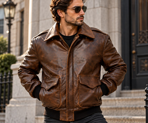 Men brown cowhide leather - brown,