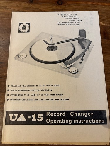 Ua15 bsr monarch - monarch, turntable