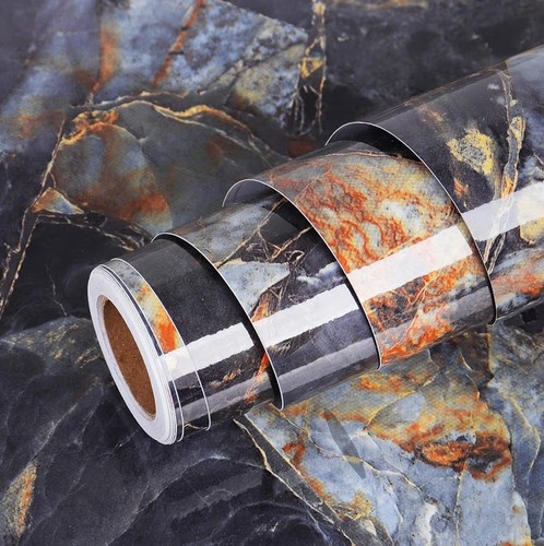 Blue gold marble - blue,