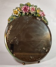 Vintage Barola Vanity Dressing Table Mirror Floral Rose Freestanding Shabby Chic