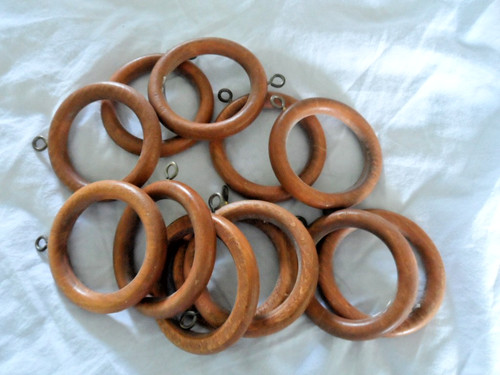 Twelve large wooden - , curtain