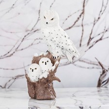 11.5"H Snow Owl with Babies