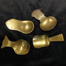 Job Lot of  Unusual Antique/Vintage Brass Caddy Spoons