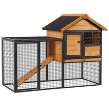 PawHut Wood-metal Rabbit Hutch