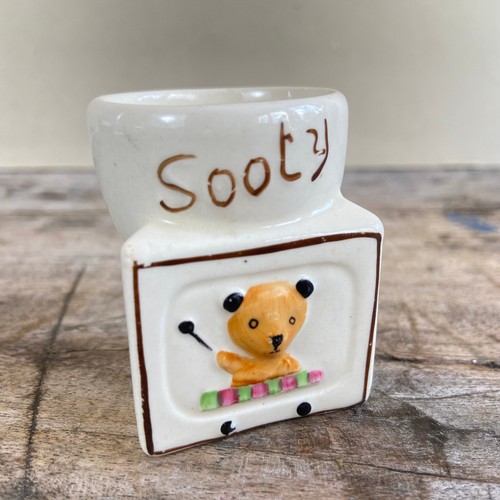 Vintage sooty egg cup - egg,