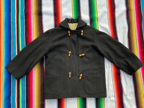 Vtg black duffle coat 12 - black, 11-12