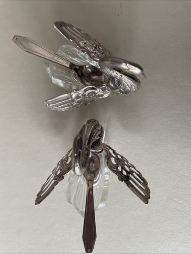 Swan glass with silver - glass,