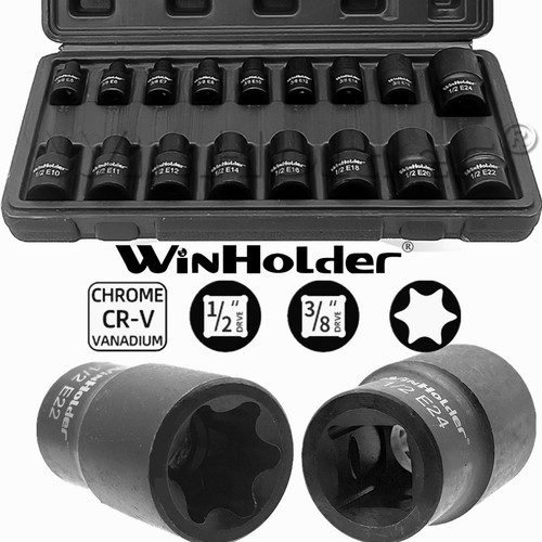 17pcs black impact torx - e,