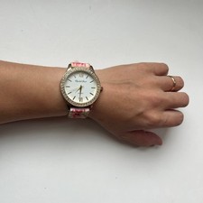 analogue watch from Elizabeth Rose big face floral rubber strap working 