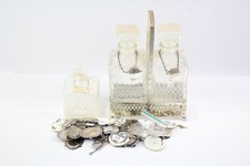 Decanter Labels Spirit Tags Silver Plate Assorted Antique Vintage With Bottles