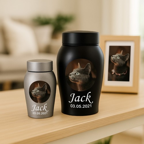 Custom pet photo urn - , for