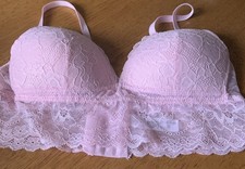 New Without Tags Secret Possessions Stunning Lace Bralette Bra Pink XS  6-8
